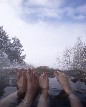 Cozy toes in winter at Waterfall Pond - Kaitlin Boyd-Ganoung Family